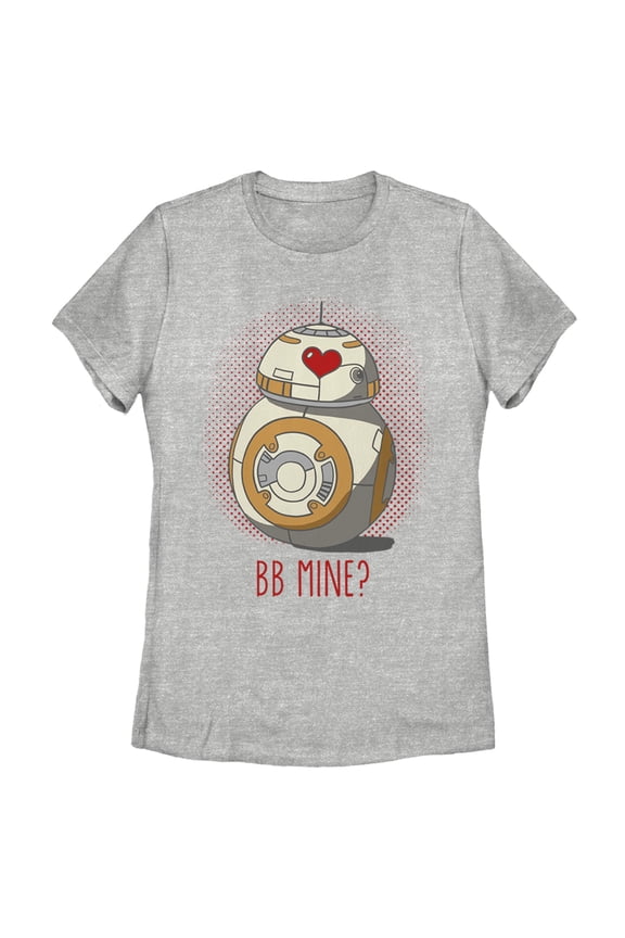 Women's Star Wars Valentine's Day BB Mine? Graphic Tee Athletic Heather Large