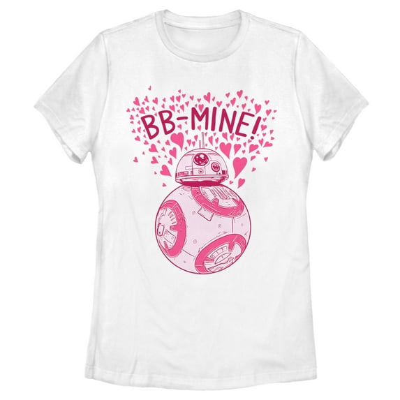 Women's Star Wars Valentine's Day BB-Mine Graphic Tee White 2X Large
