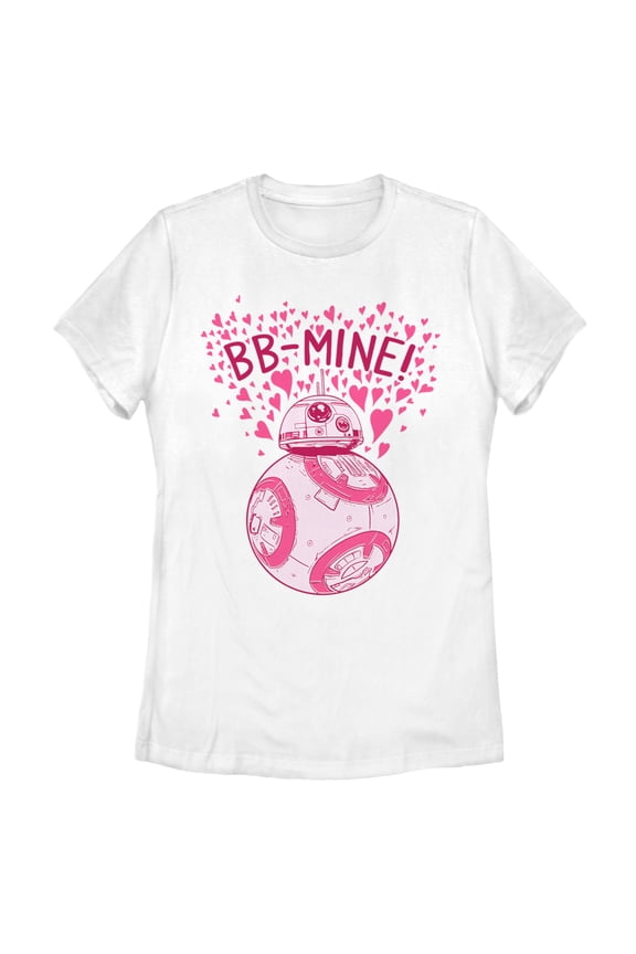 Women's Star Wars Valentine's Day BB-Mine Graphic Tee White 2X Large