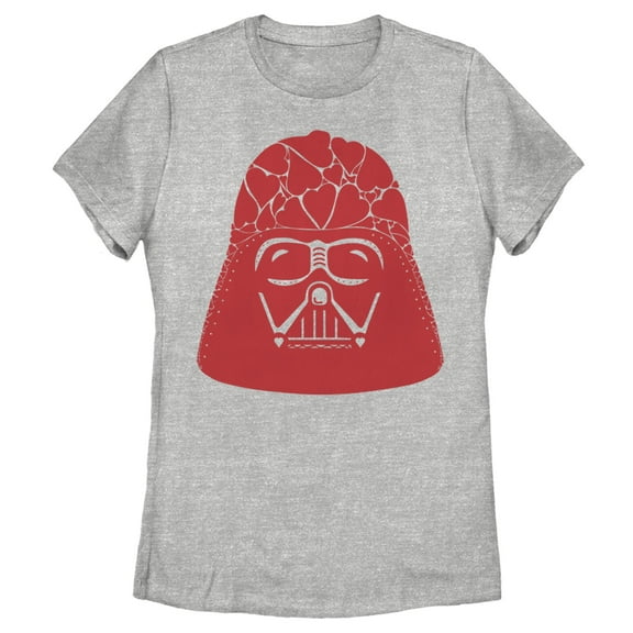 Women's Star Wars Valentine's Day Darth Vader Heart Helmet  Graphic Tee Athletic Heather X Large