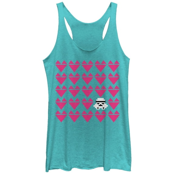 Women's Star Wars Valentine's Day Stormtrooper Racerback Tank Top Tahiti Blue Large