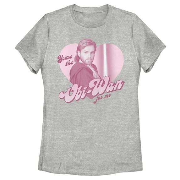 Women's Star Wars Valentine's Day You're the Obi-Wan for Me Graphic Tee Athletic Heather Medium