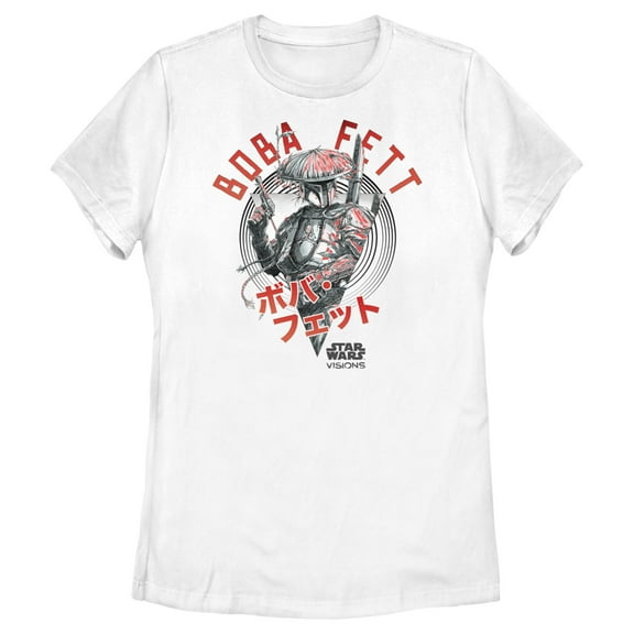 Women's Star Wars: Visions Boba Fett Samurai  Graphic Tee White X Large