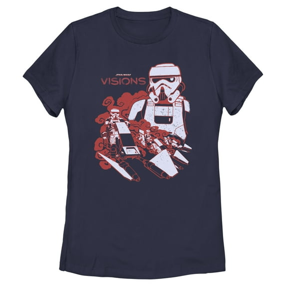Women's Star Wars: Visions Stormtroopers in Action Graphic Tee Navy Blue X Large