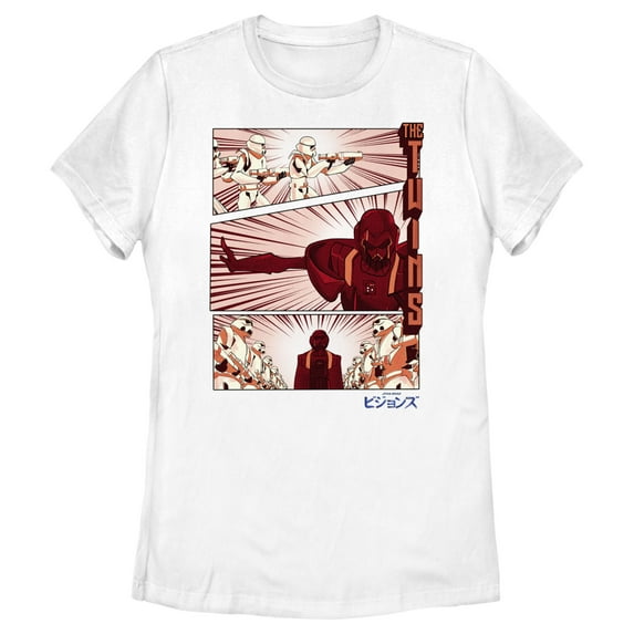 Women's Star Wars: Visions The Twins Panels Graphic Tee White 2X Large