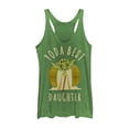 thumbnail image 1 of Women's Star Wars Yoda Best Daughter Cartoon  Racerback Tank Top Envy Green Large, 1 of 3