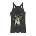 thumbnail image 1 of Women's Star Wars Yoda Best Grandma  Racerback Tank Top Black Heather 2X Large, 1 of 3