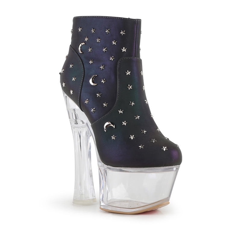 Women’s Starry Nights Reflective Upper Clear Platform Booties