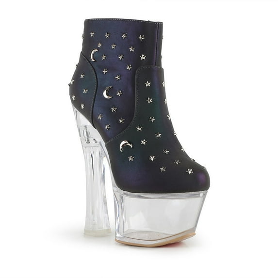 Women’s Starry Nights Reflective Upper Clear Platform Booties