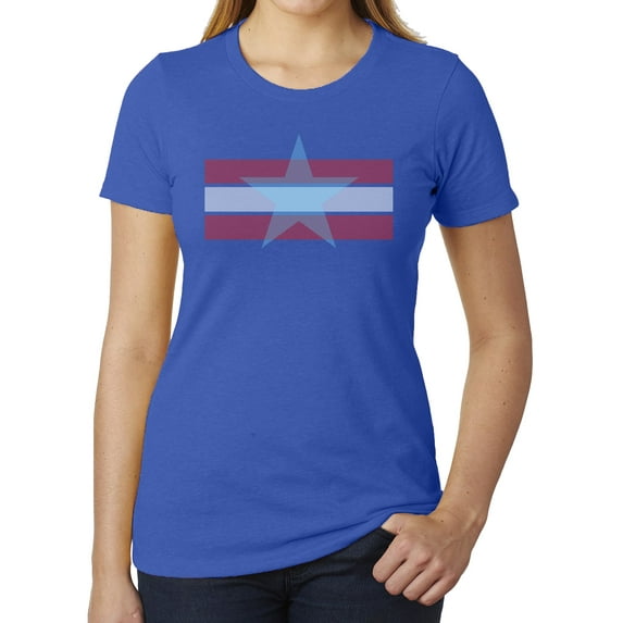 Women's Stars and stripes 4th of July T-shirts, Ladies Graphic T-shirts - Royal MH200WPATRIOT S15 S