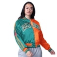 thumbnail image 1 of Women's Starter  Aqua/Orange Miami Dolphins Zone Blitz Cropped Full-Snap Satin Jacket, 1 of 2