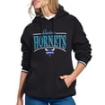 thumbnail image 1 of Women's Starter Black Charlotte Hornets Arch Stripe Fleece Hoodie, 1 of 3