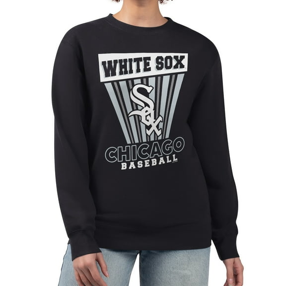 Women's Starter  Black Chicago White Sox Poster Print Pullover Sweatshirt