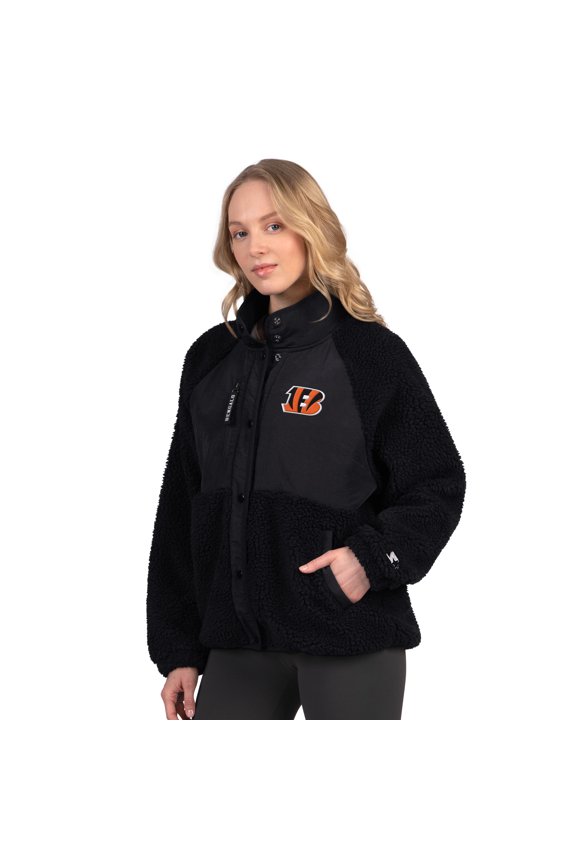 Women's Starter Black Cincinnati Bengals On the Ball Sherpa Jacket