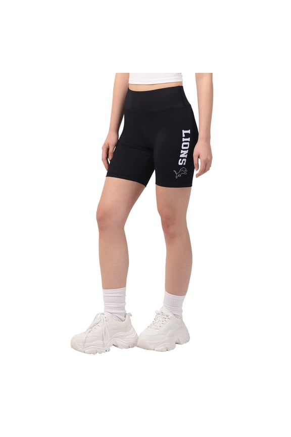 Women's Starter Black Detroit Lions Biker Shorts