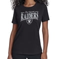 thumbnail image 1 of Women's Starter Black Las Vegas Raiders Arch Stripe T-Shirt, 1 of 2