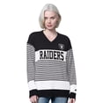 thumbnail image 1 of Women's Starter Black Las Vegas Raiders No Huddle Striped V-Neck Sweater, 1 of 2