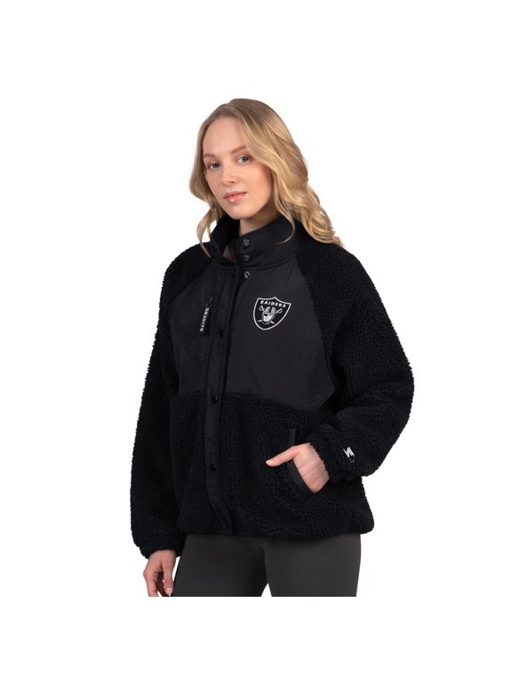 Women's Starter Black Las Vegas Raiders On the Ball Sherpa Jacket