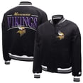thumbnail image 1 of Women's Starter  Black Minnesota Vikings Satin Full-Snap Varsity Jacket, 1 of 3