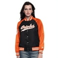 thumbnail image 1 of Women's Starter Black/Orange Baltimore Orioles Home Run Full-Snap Varsity Jacket, 1 of 2