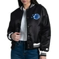 thumbnail image 1 of Women's Starter  Black Orlando Magic Arch Stripe Full-Snap Satin Varsity Jacket, 1 of 3