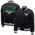 thumbnail image 1 of Women's Starter  Black Philadelphia Eagles Satin Full-Snap Varsity Jacket, 1 of 3