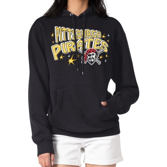 Women's Starter Black Pittsburgh Pirates Fireworks Fleece Tri-Blend Pullover Hoodie