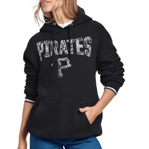 Women's Starter Black Pittsburgh Pirates Lace Team Lockup Fleece Hoodie