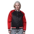 thumbnail image 1 of Women's Starter Black/Red Atlanta Falcons Satin Full-Snap Vintage Varsity Jacket, 1 of 2