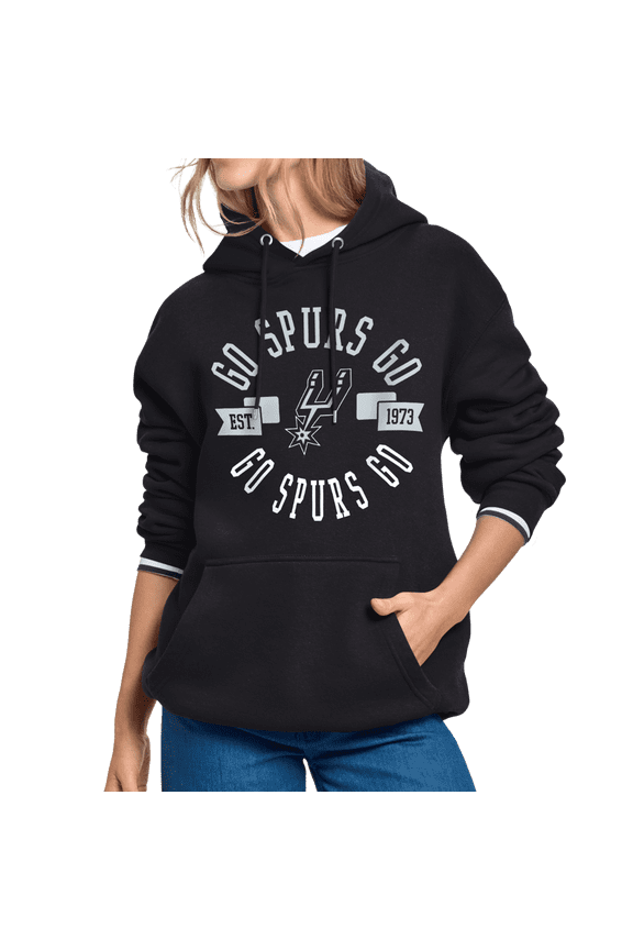 Women's Starter Black San Antonio Spurs Go Spurs Go Fleece Hoodie