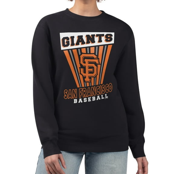 Women's Starter Black San Francisco Giants Poster Print Pullover Sweatshirt