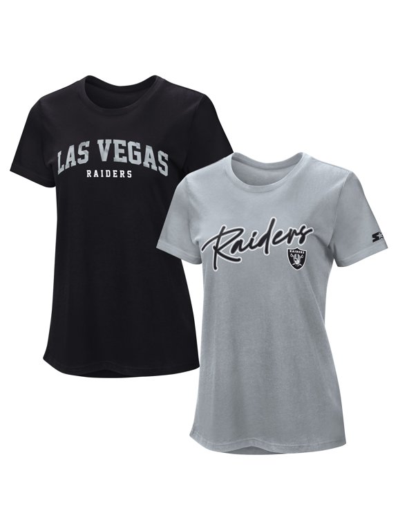 Women's Starter Black/Silver Las Vegas Raiders T-Shirt Combo Pack
