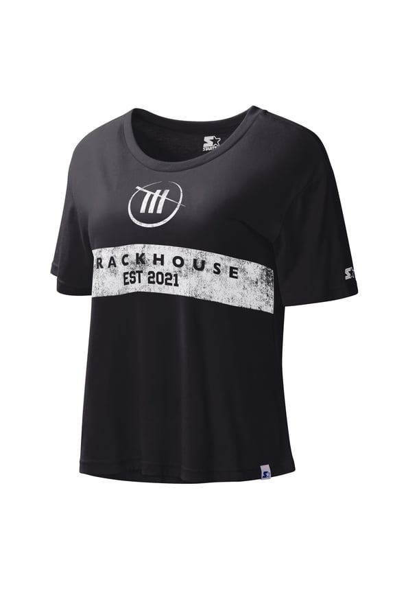 Women's Starter Black TRACKHOUSE RACING Record Setter T-Shirt