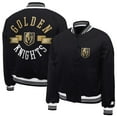 thumbnail image 1 of Women's Starter  Black Vegas Golden Knights Printed Round Team Logo Satin Varsity Full-Snap Jacket, 1 of 3