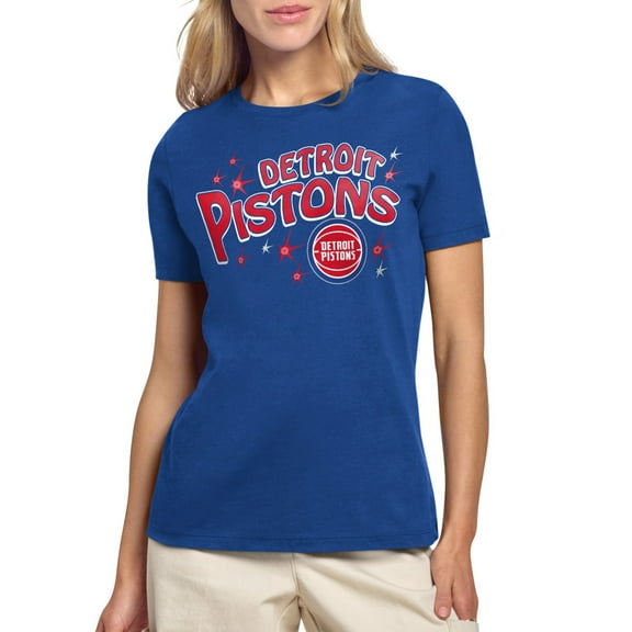 Women's Starter Blue Detroit Pistons Fireworks T-Shirt
