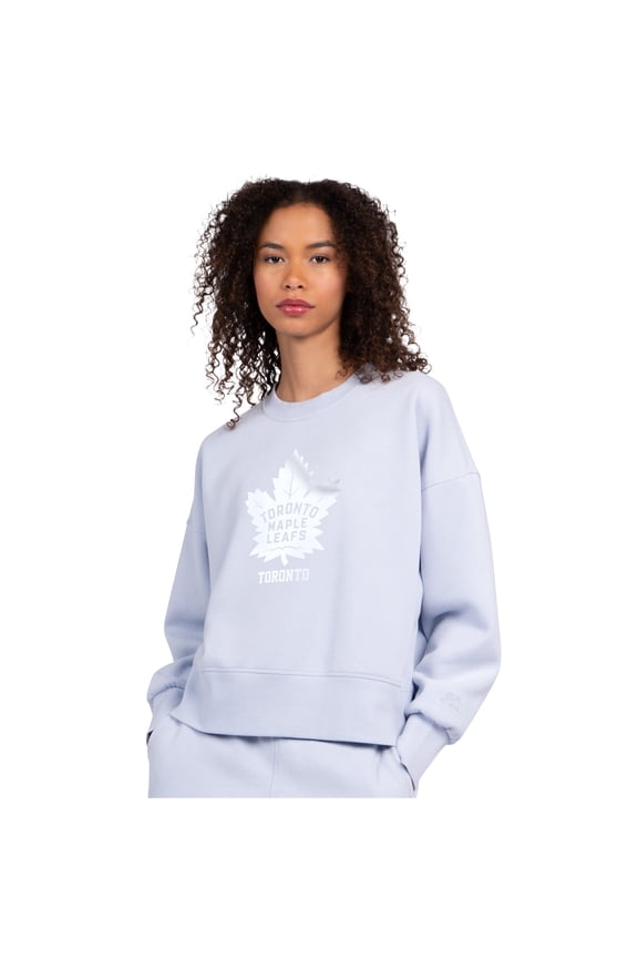 Women's Starter Blue Toronto Maple Leafs Boxy Cropped Sweatshirt
