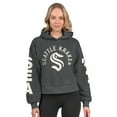 thumbnail image 1 of Women's Starter  Heather Charcoal Seattle Kraken Star Player Cropped Fleece Hoodie, 1 of 2
