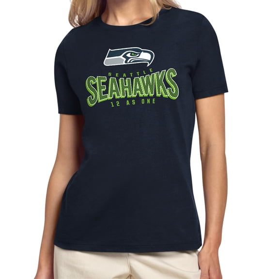 Women's Starter College Navy Seattle Seahawks Under the Arch T-Shirt
