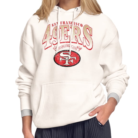 Women's Starter Cream San Francisco 49ers Touchdown Legacy Fleece Hoodie