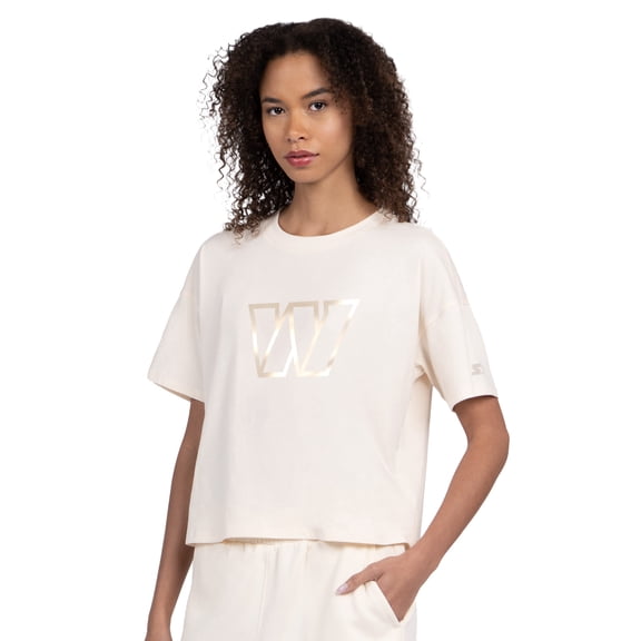 Women's Starter Cream Washington Commanders Pastel Travel Boxy T-Shirt