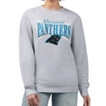thumbnail image 1 of Women's Starter Gray Carolina Panthers Arch Stripe Fleece Pullover Sweatshirt, 1 of 2