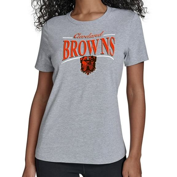 Women's Starter Gray Cleveland Browns Arch Stripe T-Shirt