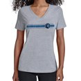 thumbnail image 1 of Women's Starter Gray Minnesota Timberwolves Team Stripe V-Neck T-Shirt, 1 of 3