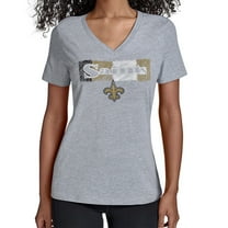 Women's Starter Gray New Orleans Saints Color Shading V-Neck T-Shirt