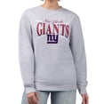 thumbnail image 1 of Women's Starter Gray New York Giants Arch Stripe Fleece Pullover Sweatshirt, 1 of 2
