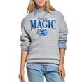 thumbnail image 1 of Women's Starter Gray Orlando Magic Arch Stripe Fleece Crewneck Sweatshirt, 1 of 3