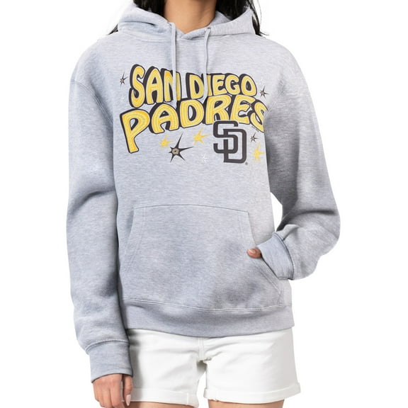 Women's Starter Gray San Diego Padres Fireworks Fleece Tri-Blend Pullover Hoodie