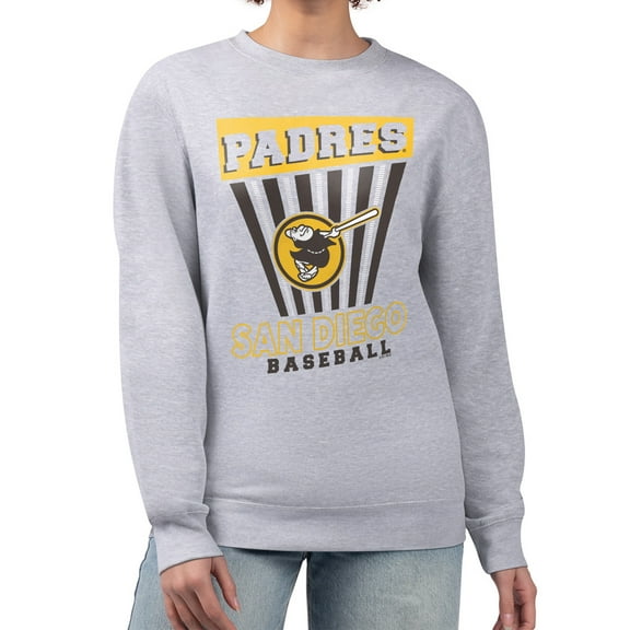 Women's Starter Gray San Diego Padres Poster Print Pullover Sweatshirt