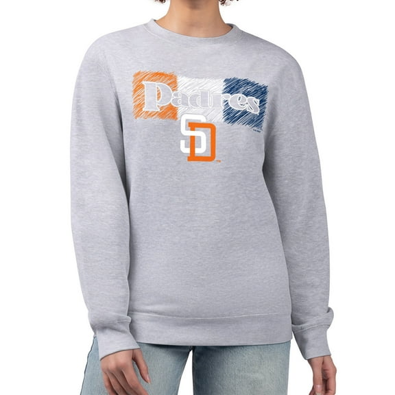 Women's Starter Gray San Diego Padres Team Color Shading Fleece Pullover Sweatshirt