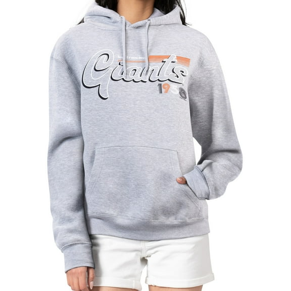Women's Starter Gray San Francisco Giants Groovy Script Team Fleece Pullover Hoodie